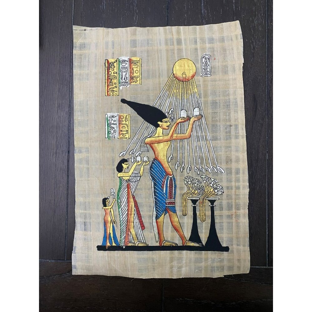 Egyptian Papyrus Art Print With Certificate - Ancient Egyptian Scene by Kings Pa